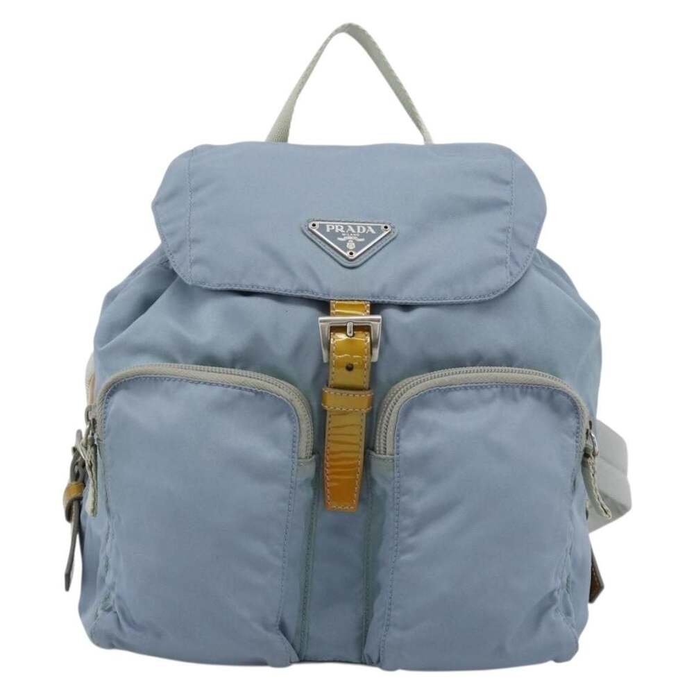 Prada Nylon Light Blue Silver Backpack